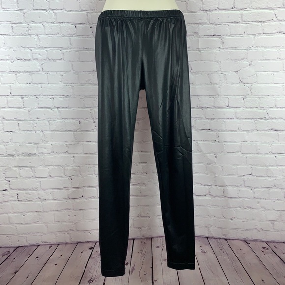 Liquid sexy black Leggings stretchy small elastic waist - Picture 1 of 8